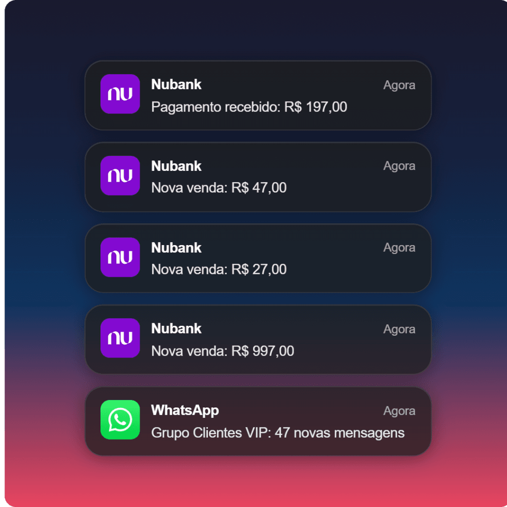 Mockup de notificações iOS